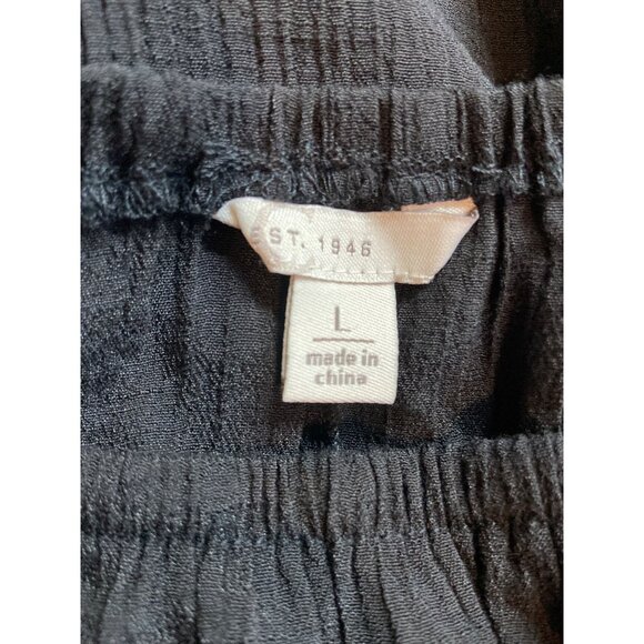 Cato EST 1946 Womens Peasant Blouse Black L Embroidered Bell Sleeves Whimsy Goth - Picture 4 of 6